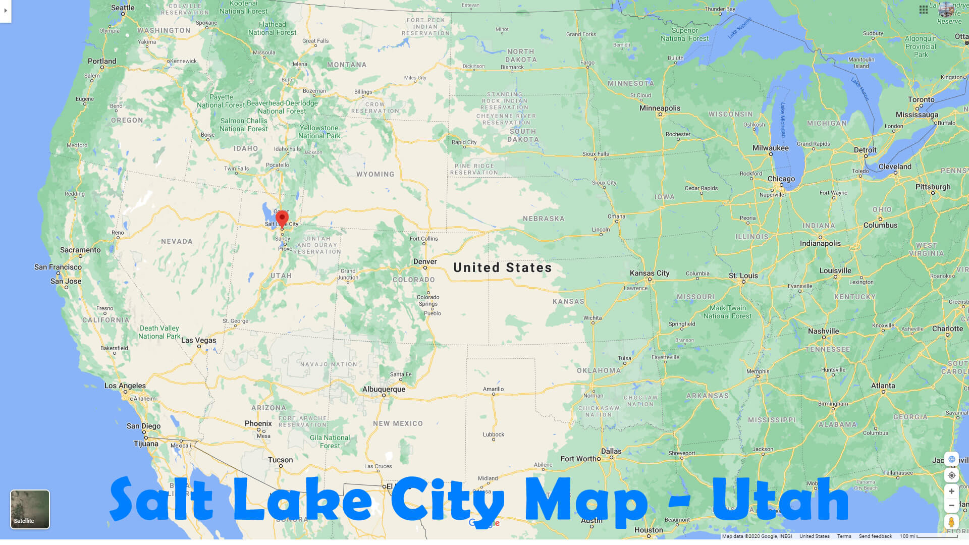 Salt Lake Ville Carte   Utah
